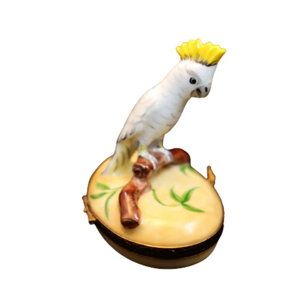 Cockatoo: Yellow Crest Bird Porcelain Limoges Bird Birds French Trinket Box