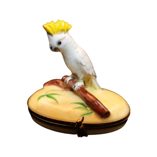 Cockatoo: Yellow Crest Bird Porcelain Limoges Bird Birds French Trinket Box