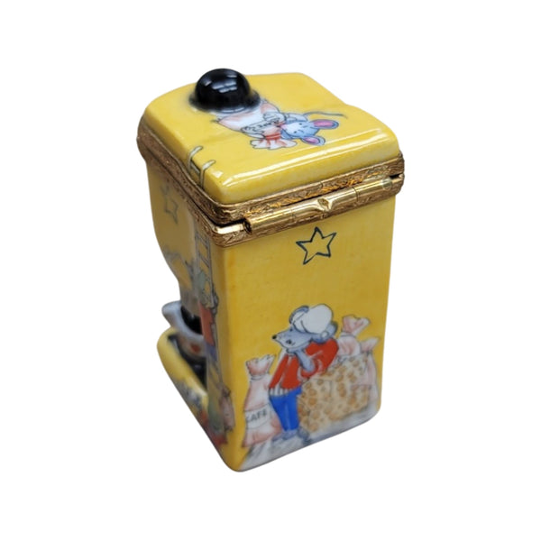 Coffee Espresso Machine Figurine Porcelain Limoges food home French Trinket Box