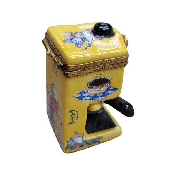 Coffee Espresso Machine Figurine Porcelain Limoges food home French Trinket Box