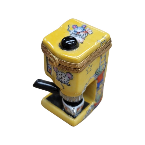 Coffee Espresso Machine Figurine Porcelain Limoges food home French Trinket Box