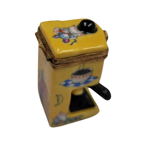 Coffee Espresso Machine Figurine Porcelain Limoges food home French Trinket Box