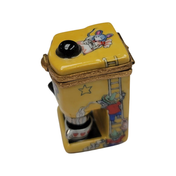 Coffee Espresso Machine Figurine Porcelain Limoges food home French Trinket Box