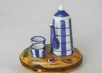 Coffee Pot w Cups Porcelain Limoges China French Trinket Box