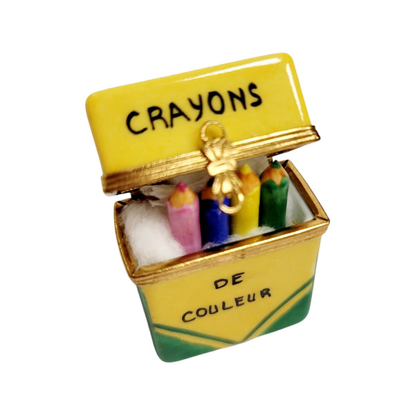 Colorful Crayon Box Figurine Porcelain Limoges fine art Baby LIMOGES BOXES French Trinket Box