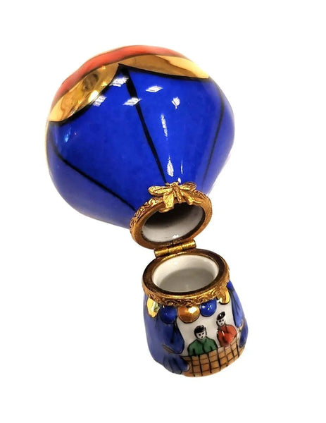 Colorful Hot Air Balloon Limoges Porcelain Limoges travel vehicle French Trinket Box