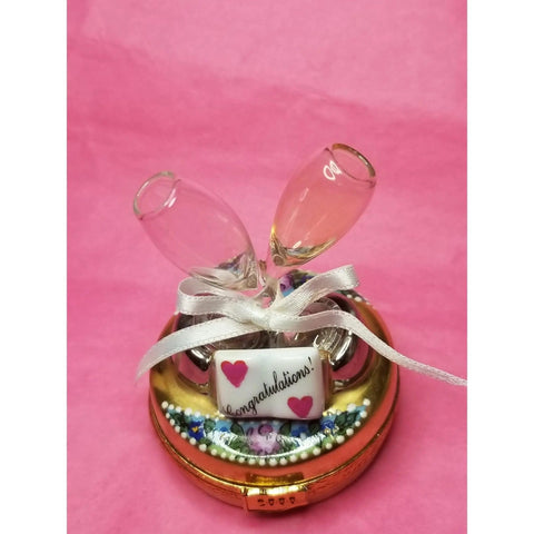 Congratulations Champagne Celebration Box Porcelain Limoges special wine limoges box French Trinket Box