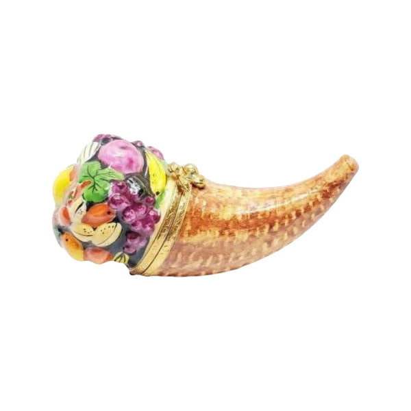 Cornucopia Thanksgiving Porcelain Limoges Thanksgiving French Trinket Box