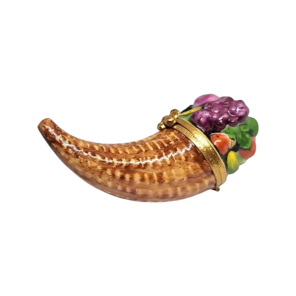 Cornucopia Thanksgiving Porcelain Limoges Thanksgiving French Trinket Box