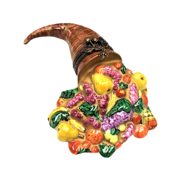 Cornucopia Thanksgiving Elegance Porcelain Limoges Thanksgiving xmas French Trinket Box