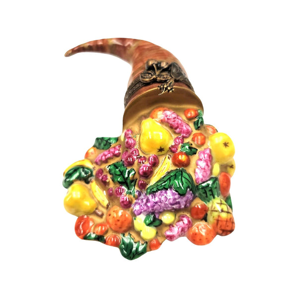 Cornucopia Thanksgiving Elegance Porcelain Limoges Thanksgiving xmas French Trinket Box