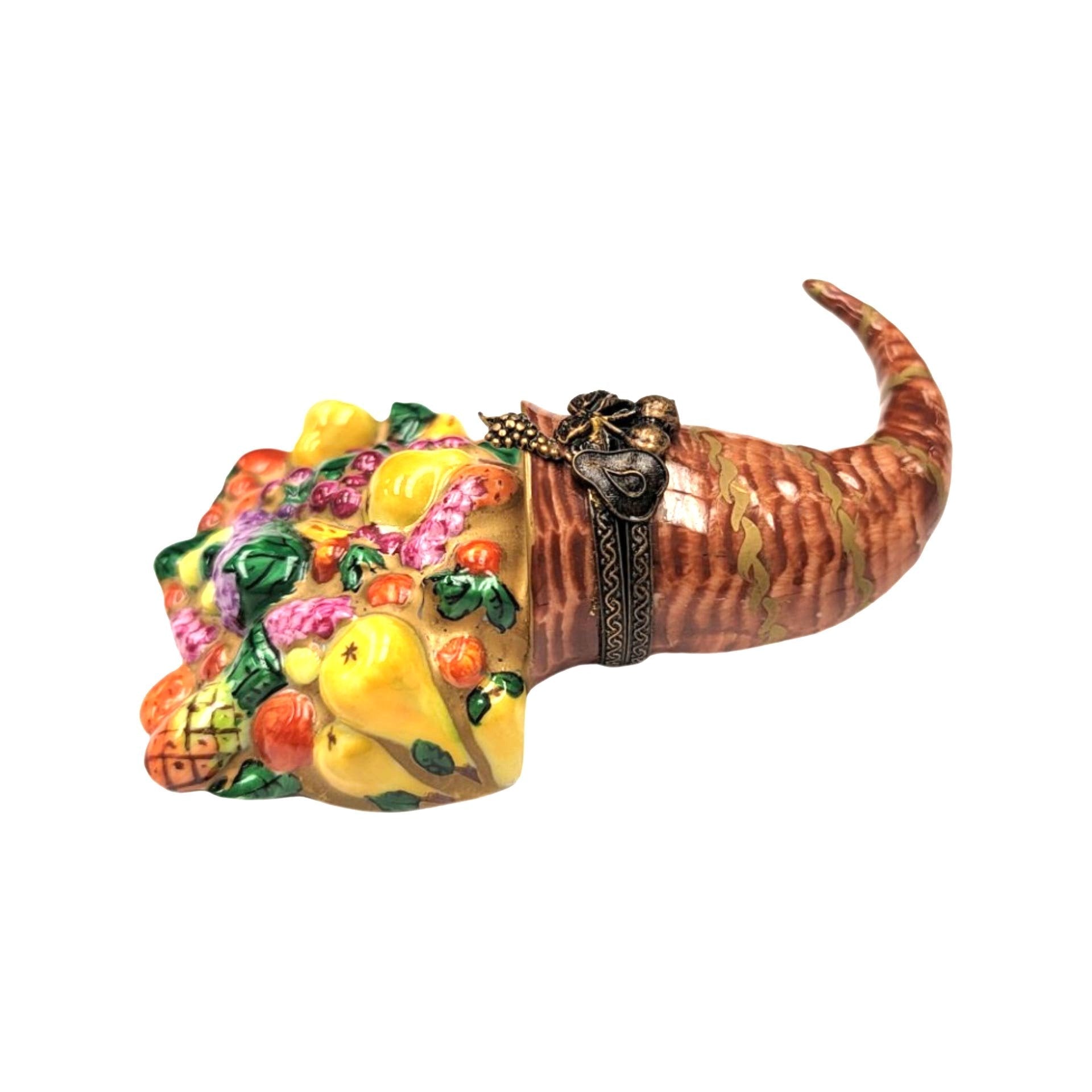 Cornucopia Thanksgiving Elegance Porcelain Limoges Thanksgiving xmas French Trinket Box