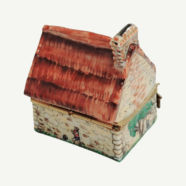 Cottage Country House Figurine Porcelain Limoges home French Trinket Box