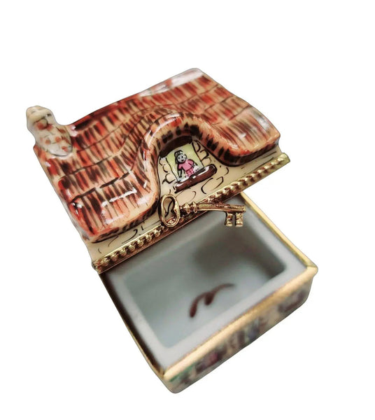 Cottage Country House Figurine Porcelain Limoges home French Trinket Box