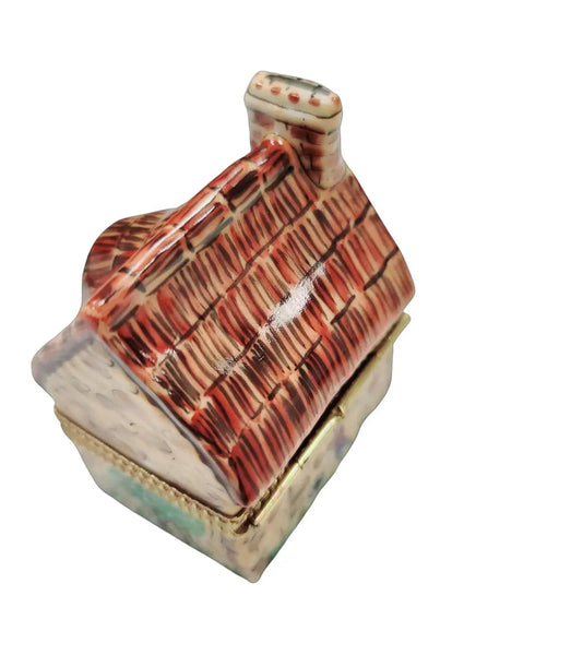 Cottage Country House Figurine Porcelain Limoges home French Trinket Box