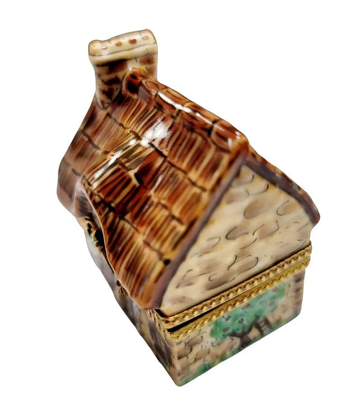 Cottage Country House Figurine Porcelain Limoges home French Trinket Box