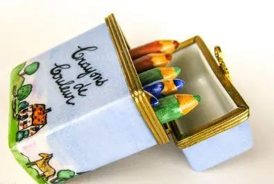 Crayon Porcelain Limoges fine art Baby LIMOGES BOXES French Trinket Box