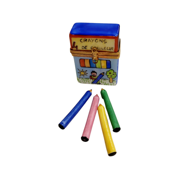 Crayon Box Porcelain Limoges Fine Art Kids French Trinket Box