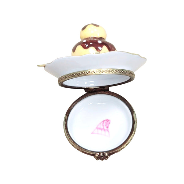 Cream Puff Delightful Figurine Porcelain Limoges Dessert French Trinket Box