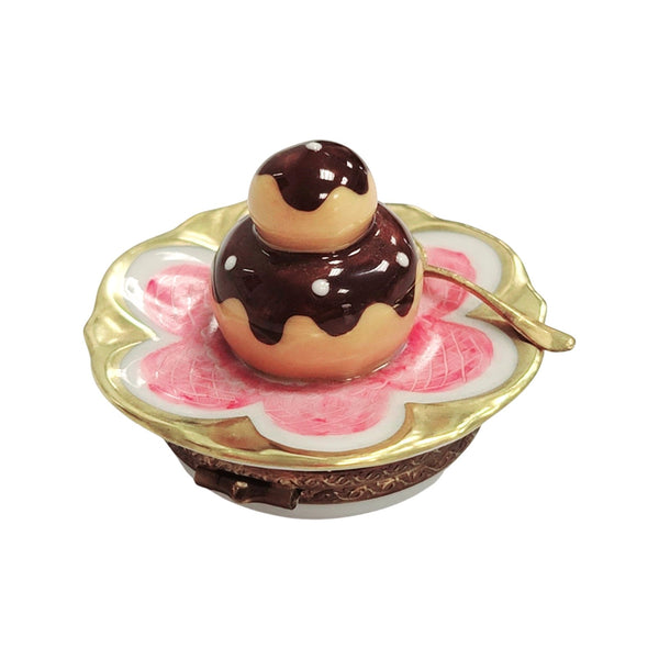 Cream Puff Delightful Figurine Porcelain Limoges Dessert French Trinket Box