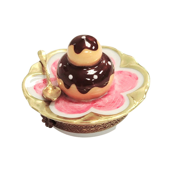 Cream Puff Delightful Figurine Porcelain Limoges Dessert French Trinket Box