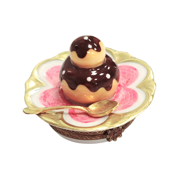 Cream Puff Delightful Figurine Porcelain Limoges Dessert French Trinket Box