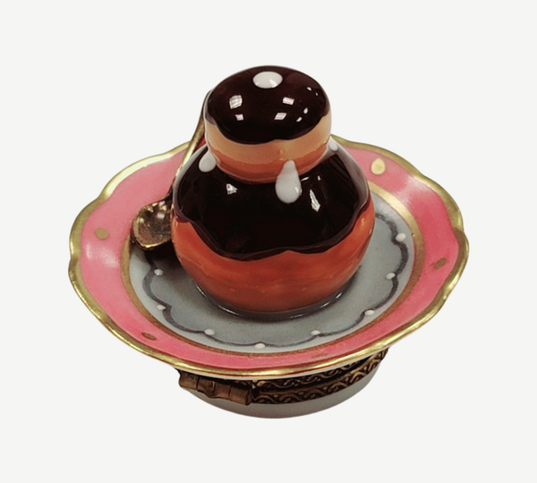 Cream Puff Elegance Figurine Porcelain Limoges Dessert French Trinket Box