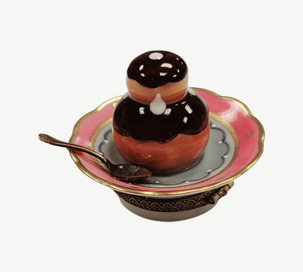 Cream Puff Elegance Figurine Porcelain Limoges Dessert French Trinket Box