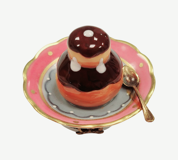 Cream Puff Elegance Figurine Porcelain Limoges Dessert French Trinket Box