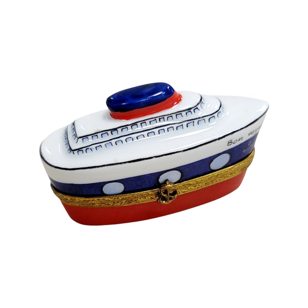 Cruise Ship Elegance Box Porcelain Limoges vehicle world travel French Trinket Box