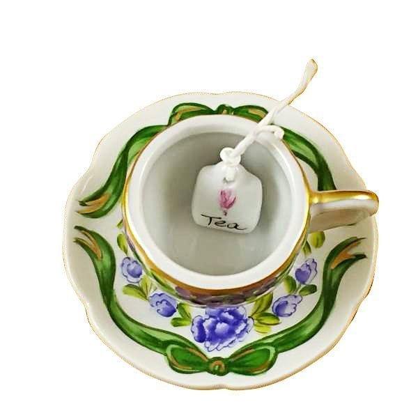 Cup & Saucer - Butterfly Porcelain Limoges China French Trinket Box