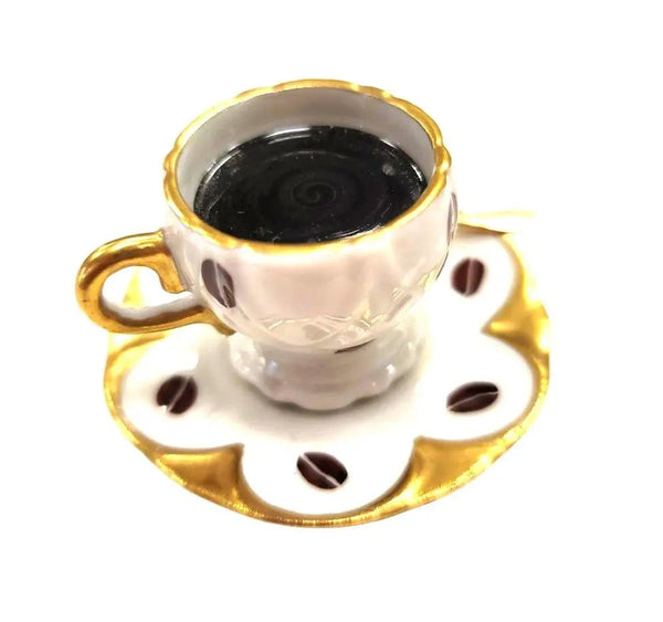 Cup of Coffee Elegance Porcelain Limoges Food China French Trinket Box