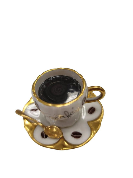 Cup of Coffee Elegance Porcelain Limoges Food China French Trinket Box