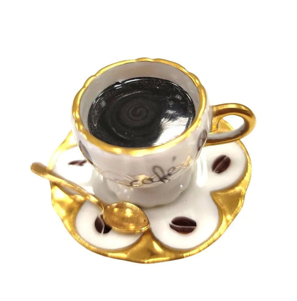 Cup of Coffee Elegance Porcelain Limoges Food China French Trinket Box