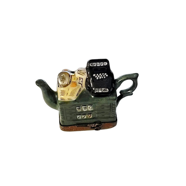 Dark Green Limoges Teapot Treasure Porcelain Limoges China Professional French Trinket Box