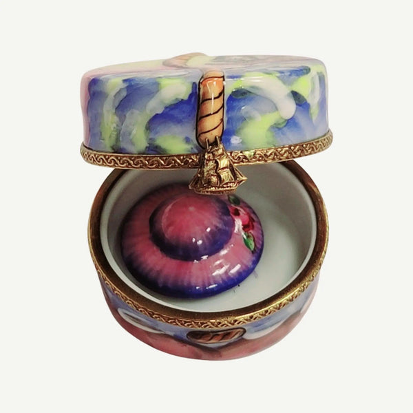 Designer Hat Box Figurine Porcelain Limoges hats fashion LIMOGES BoXES French Trinket Box