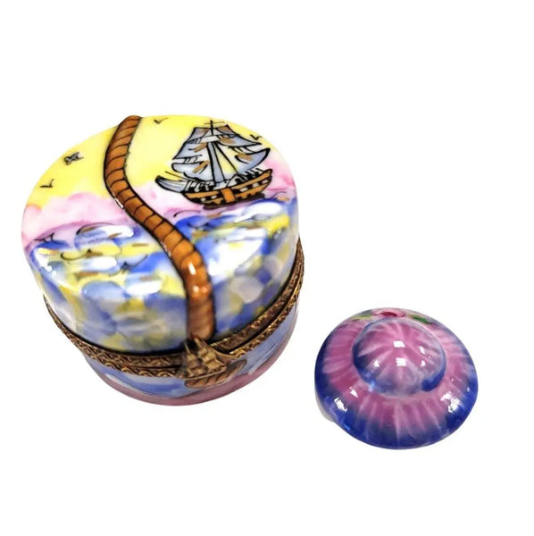 Designer Hat Box Figurine Porcelain Limoges hats fashion LIMOGES BoXES French Trinket Box