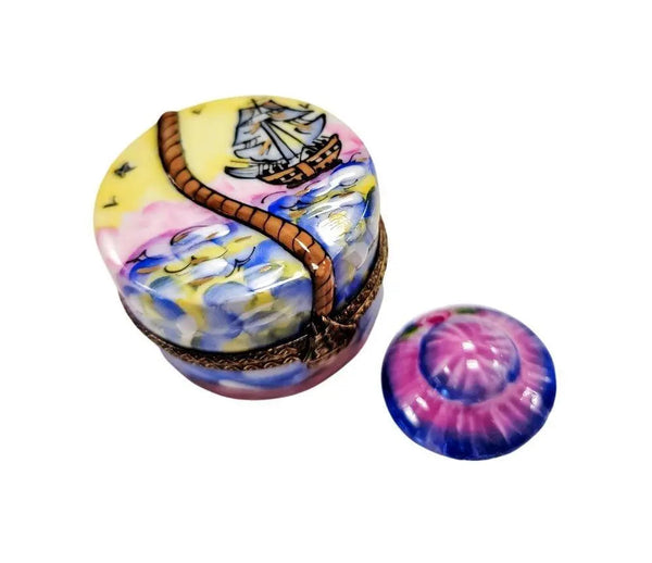 Designer Hat Box Figurine Porcelain Limoges hats fashion LIMOGES BoXES French Trinket Box