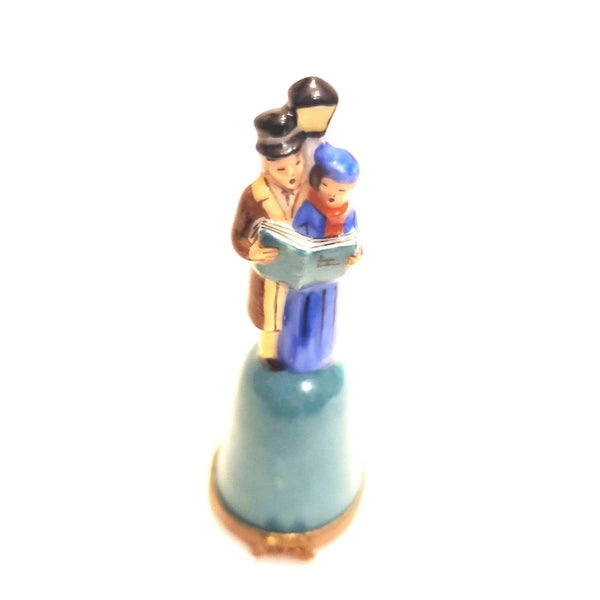 Dickens Carolers Porcelain Bell Porcelain Limoges xmas theme French Trinket Box