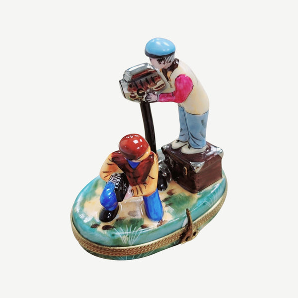 Director's Film Camera Limoges Box Porcelain Limoges art fine professional French Trinket Box