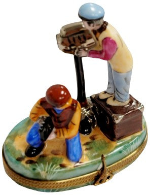 Director's Film Camera Limoges Box Porcelain Limoges art fine professional French Trinket Box