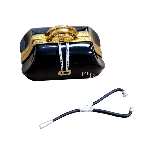 Elegant Limoges Doctor Bag Porcelain Limoges Professional French Trinket Box