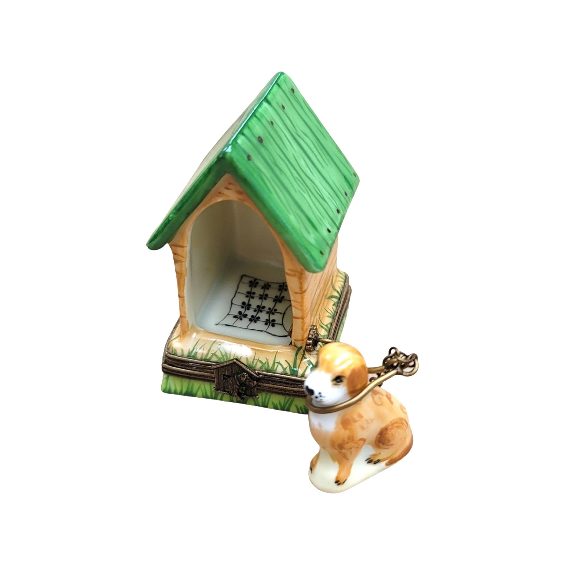 Dog in House Limoges Box Porcelain Limoges dog French Trinket Box