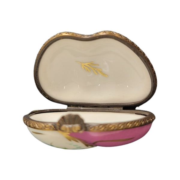 Double Pink Heart Box Porcelain Limoges hearts LIMOGES BOXES French Trinket Box