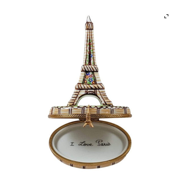 BROWN EIFFEL TOWER - "I LOVE PARIS" PAINTED INSIDE