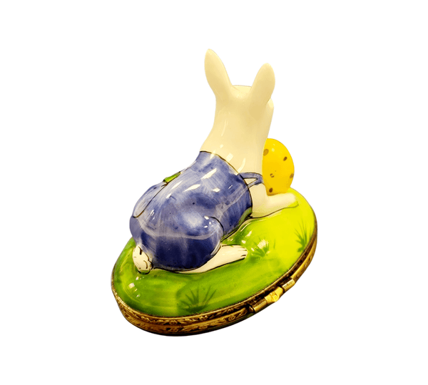 Easter Bunny with Egg Delight Porcelain Limoges rabbit Easter French Trinket Box