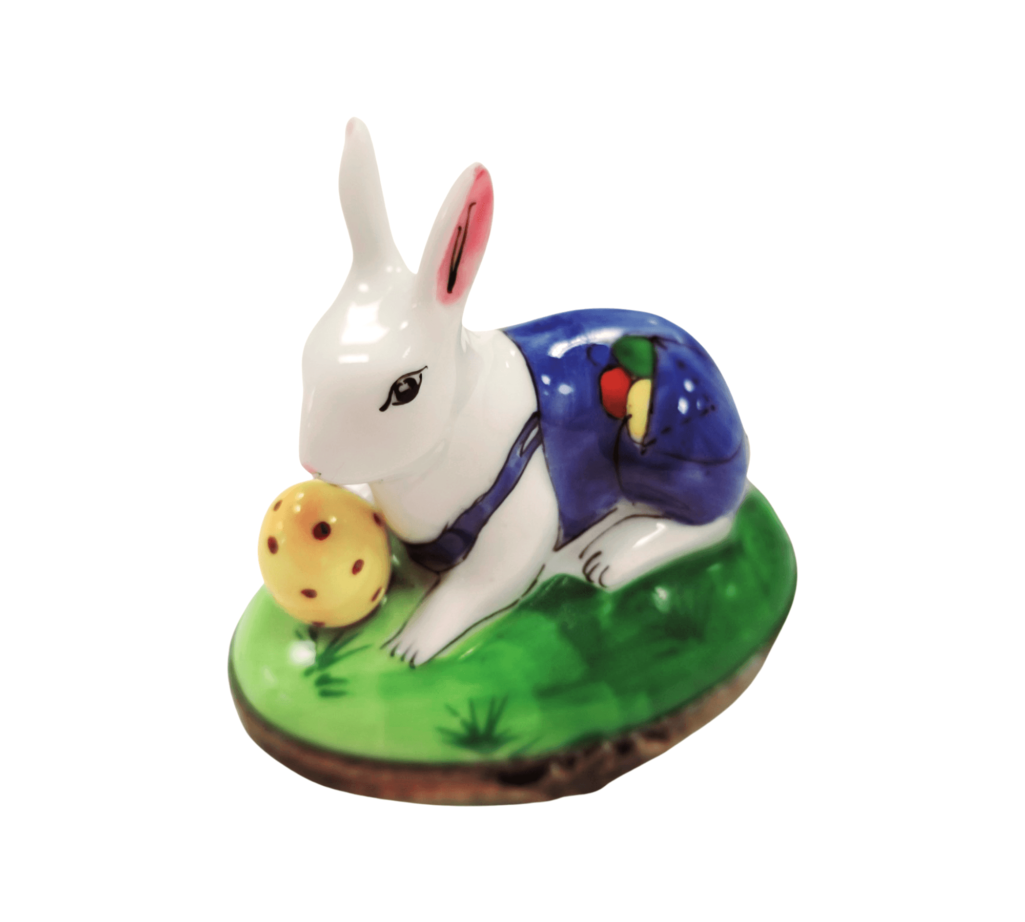 Easter Bunny with Egg Delight Porcelain Limoges rabbit Easter French Trinket Box