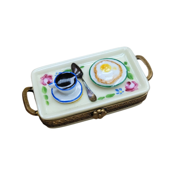 Egg & Coffee Tray Limoges Box Porcelain Figurine-furniture home LIMOGES BOXES-CH6D227