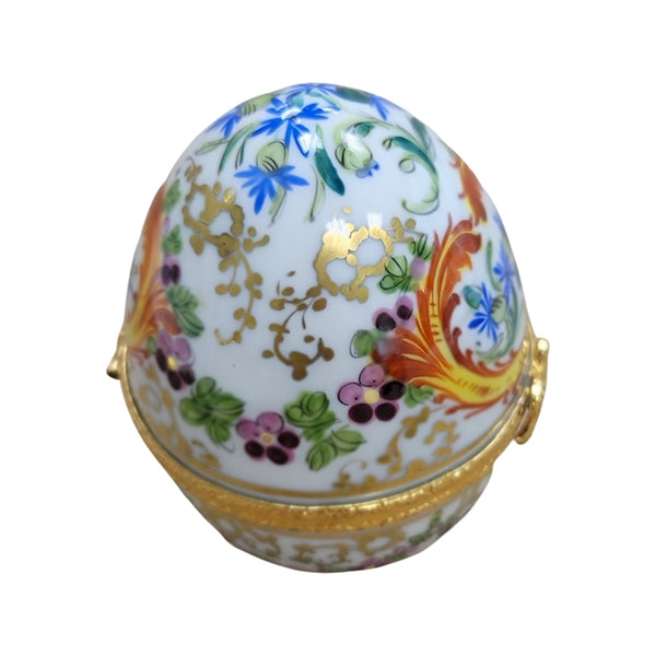 Elegant Painted Limoges Egg Porcelain Limoges egg LIMOGES BOXES French Trinket Box