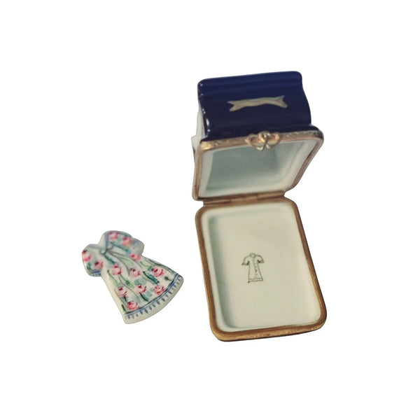 Elegant Bed with Nightgown Box Porcelain Limoges wedding furniture French Trinket Box